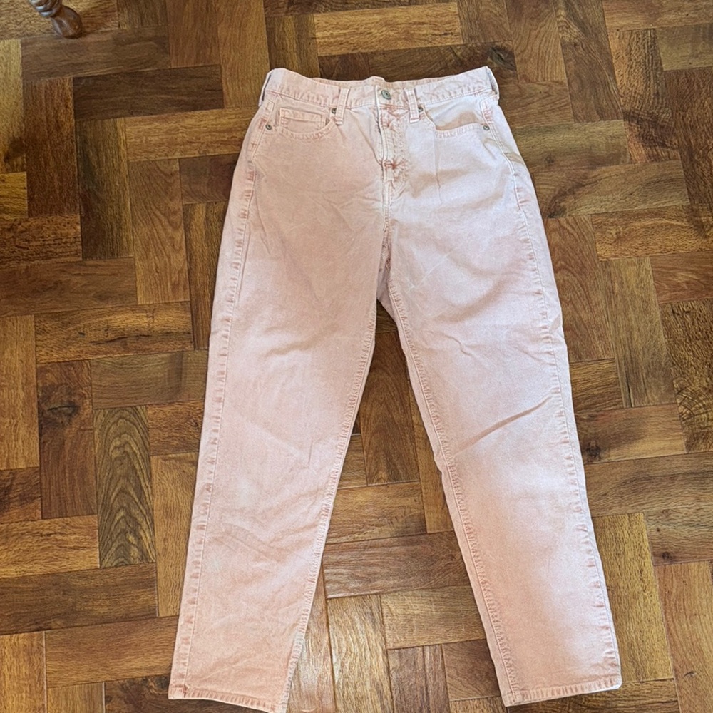 American Eagle Pink Corduroy Mom Jeans